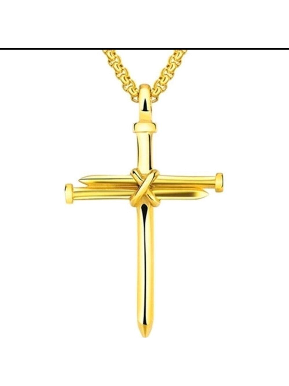 Pendant w/chain--𝅺3:16 Nails & Rope Cross